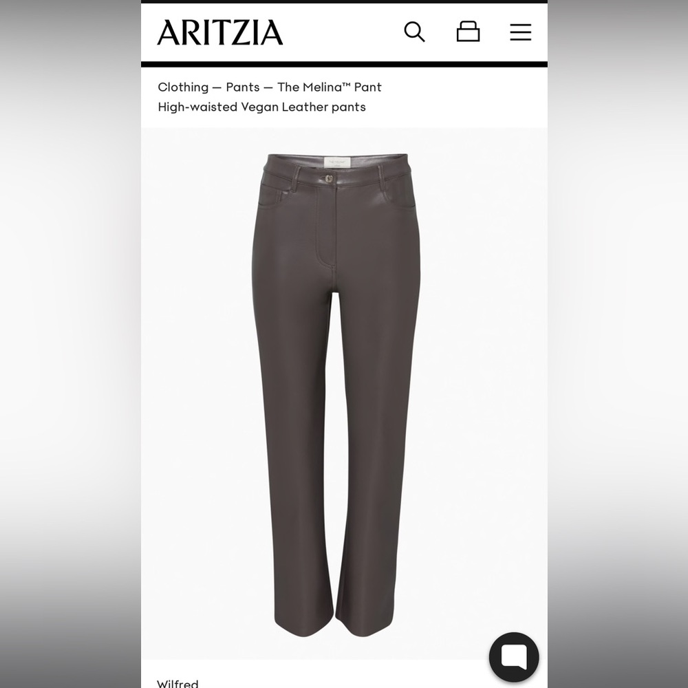 Aritzia Wilfred Melina vegan leather pants